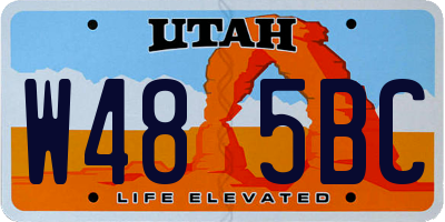 UT license plate W485BC