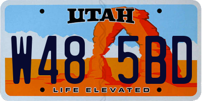 UT license plate W485BD