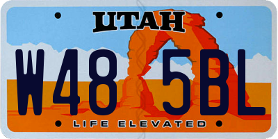 UT license plate W485BL