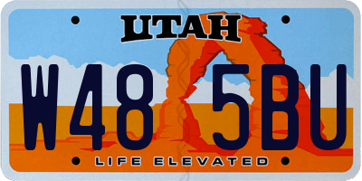 UT license plate W485BU