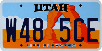 UT license plate W485CE