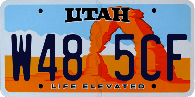 UT license plate W485CF