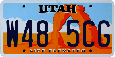 UT license plate W485CG