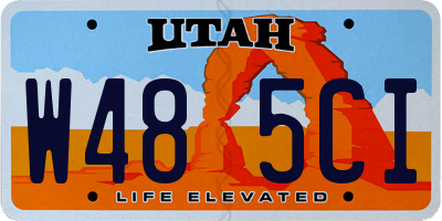UT license plate W485CI
