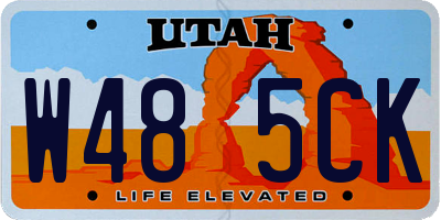 UT license plate W485CK
