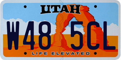 UT license plate W485CL