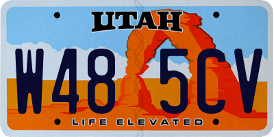 UT license plate W485CV