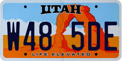 UT license plate W485DE
