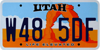 UT license plate W485DF