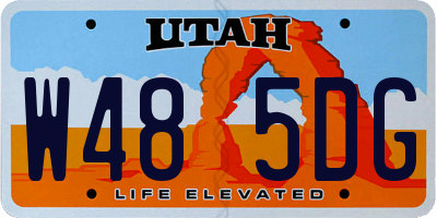 UT license plate W485DG