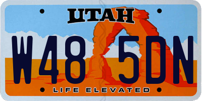 UT license plate W485DN