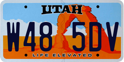 UT license plate W485DV