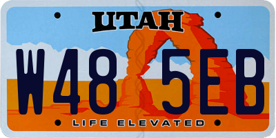 UT license plate W485EB