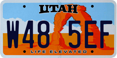 UT license plate W485EF