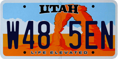 UT license plate W485EN