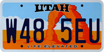 UT license plate W485EU