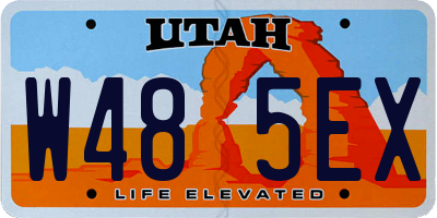 UT license plate W485EX