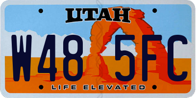 UT license plate W485FC