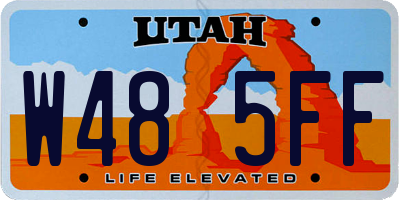 UT license plate W485FF