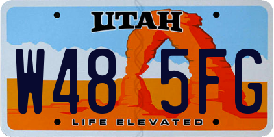 UT license plate W485FG