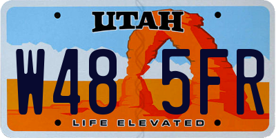 UT license plate W485FR