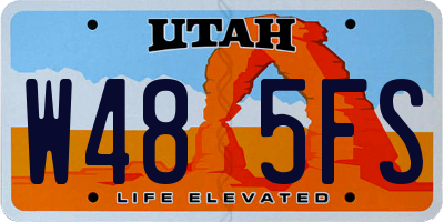 UT license plate W485FS