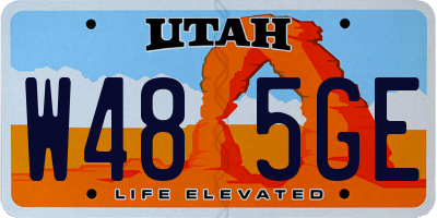 UT license plate W485GE