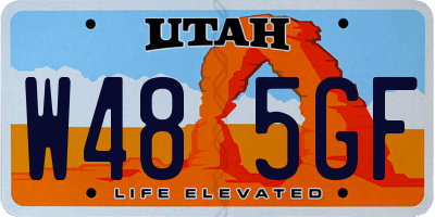 UT license plate W485GF