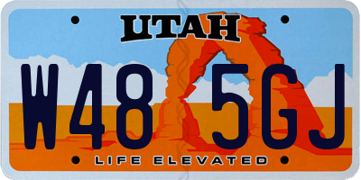 UT license plate W485GJ