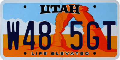 UT license plate W485GT