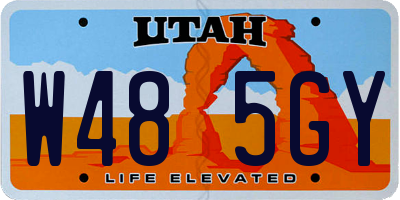UT license plate W485GY