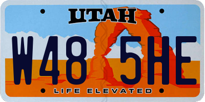 UT license plate W485HE