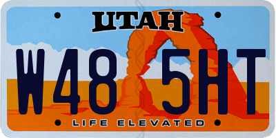 UT license plate W485HT