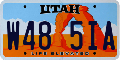 UT license plate W485IA
