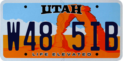 UT license plate W485IB