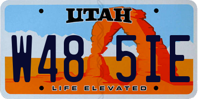 UT license plate W485IE