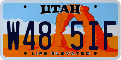 UT license plate W485IF