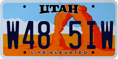 UT license plate W485IW