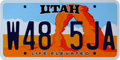UT license plate W485JA