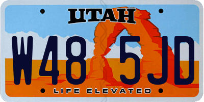 UT license plate W485JD