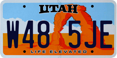 UT license plate W485JE