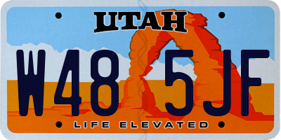 UT license plate W485JF