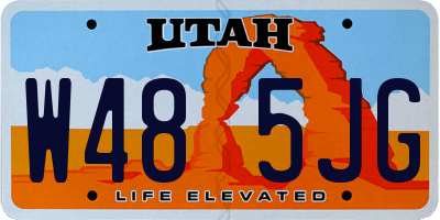 UT license plate W485JG