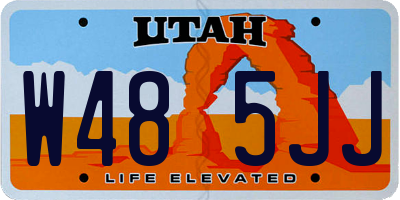 UT license plate W485JJ