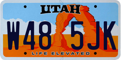 UT license plate W485JK