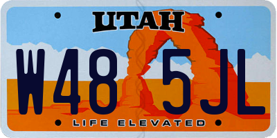 UT license plate W485JL