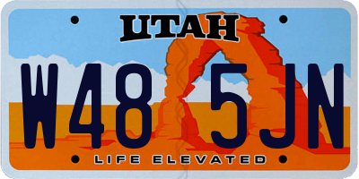 UT license plate W485JN