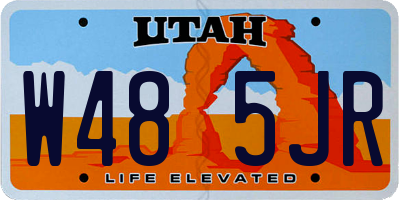 UT license plate W485JR