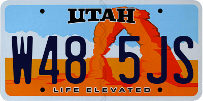 UT license plate W485JS
