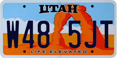 UT license plate W485JT